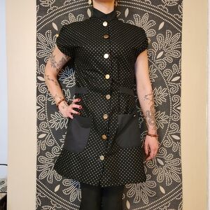 Handmade‎ Black & Gold Apron Dress
